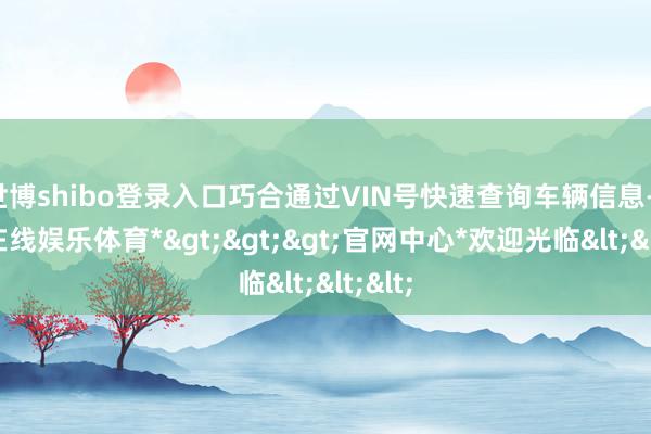 世博shibo登录入口巧合通过VIN号快速查询车辆信息-*世博在线娱乐体育*>>>官网中心*欢迎光临<<<
