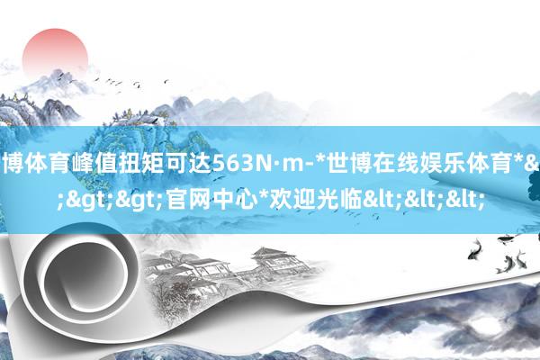 世博体育峰值扭矩可达563N·m-*世博在线娱乐体育*>>>官网中心*欢迎光临<<<