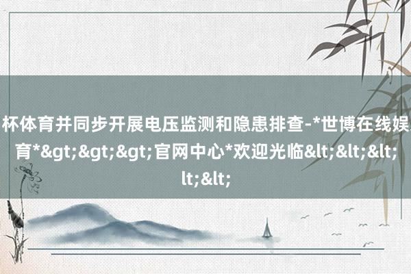 欧洲杯体育并同步开展电压监测和隐患排查-*世博在线娱乐体育*>>>官网中心*欢迎光临<<<