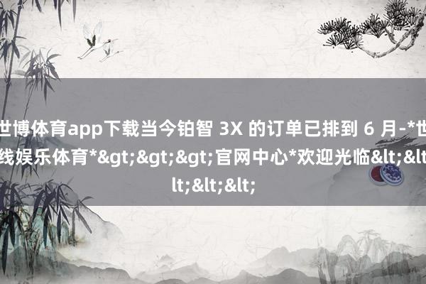 世博体育app下载当今铂智 3X 的订单已排到 6 月-*世博在线娱乐体育*>>>官网中心*欢迎光临<<<