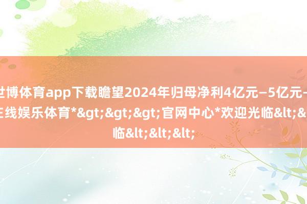 世博体育app下载瞻望2024年归母净利4亿元—5亿元-*世博在线娱乐体育*>>>官网中心*欢迎光临<<<