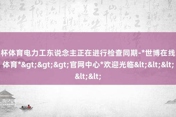 欧洲杯体育电力工东说念主正在进行检查同期-*世博在线娱乐体育*>>>官网中心*欢迎光临<<<