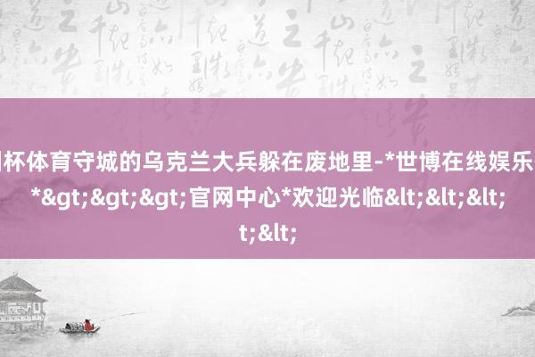 欧洲杯体育守城的乌克兰大兵躲在废地里-*世博在线娱乐体育*>>>官网中心*欢迎光临<<<
