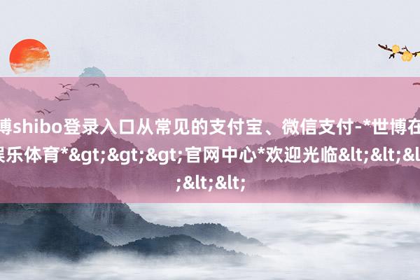 世博shibo登录入口从常见的支付宝、微信支付-*世博在线娱乐体育*>>>官网中心*欢迎光临<<<