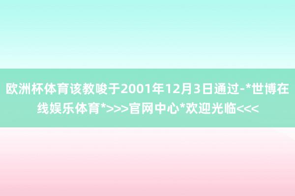 欧洲杯体育该教唆于2001年12月3日通过-*世博在线娱乐体育*>>>官网中心*欢迎光临<<<
