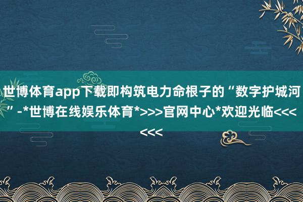 世博体育app下载即构筑电力命根子的“数字护城河”-*世博在线娱乐体育*>>>官网中心*欢迎光临<<<